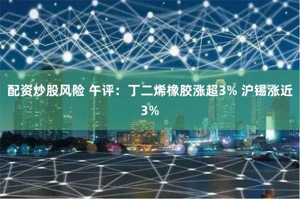 配资炒股风险 午评：丁二烯橡胶涨超3% 沪锡涨近3%